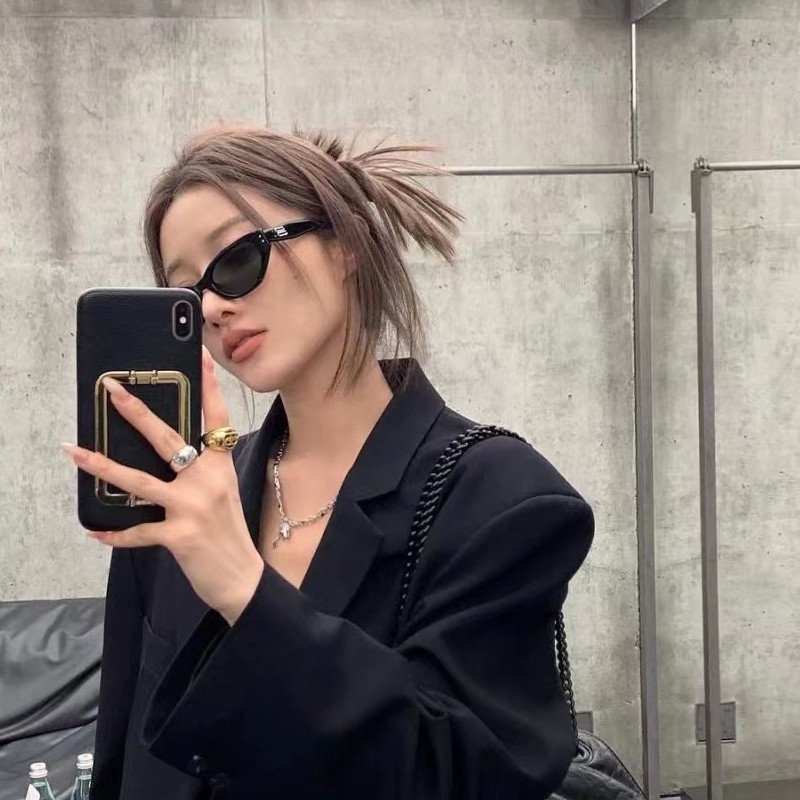 2024 new gm cat-eye sunglasses women's high-grade anti-ultraviolet sunglasses men's small frame European and American street photography glasses tide