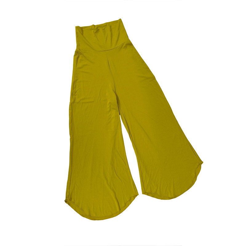 Bali Yoga Pants Bamboo Fiber Wide Leg Pants Foreign Trade Factory High Waist Loose Naked Breathable Irregular Legs