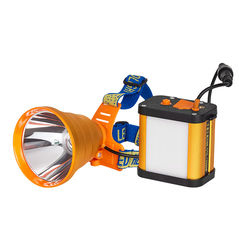 Cross-border outdoor night fishing waterproof split headlight led rechargeable lithium battery long-range head-mounted strong light headlight