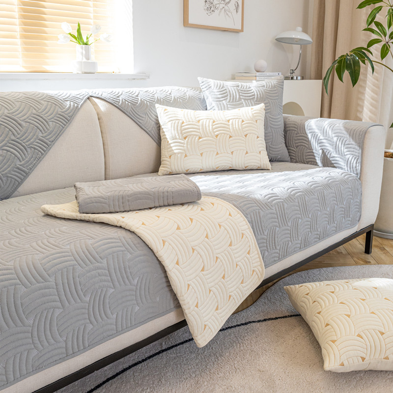 Brushed fabric sofa cushion four seasons universal cushion cover cloth simple modern non-slip seat cushion sofa cover towel