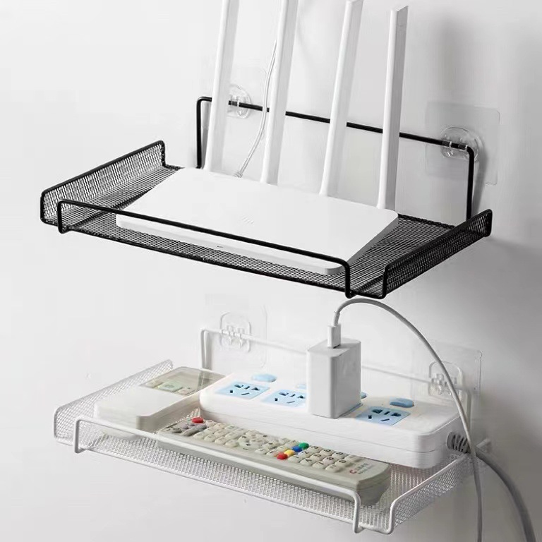 Iron Punch-Free Router Rack Wall-Mounted Set-Top Box WiFi Storage Rack Multi-Function TV Accessories Storage Rack