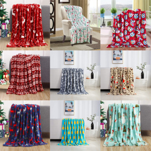 Christmas blanket Christmas holiday blanket printed flannel fleece blanket polyester double-sided fleece blanket