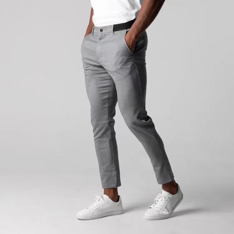 2023 Four Seasons new men's casual pants Amazon foreign trade breathable Men's Youth Business All-matching cotton trousers