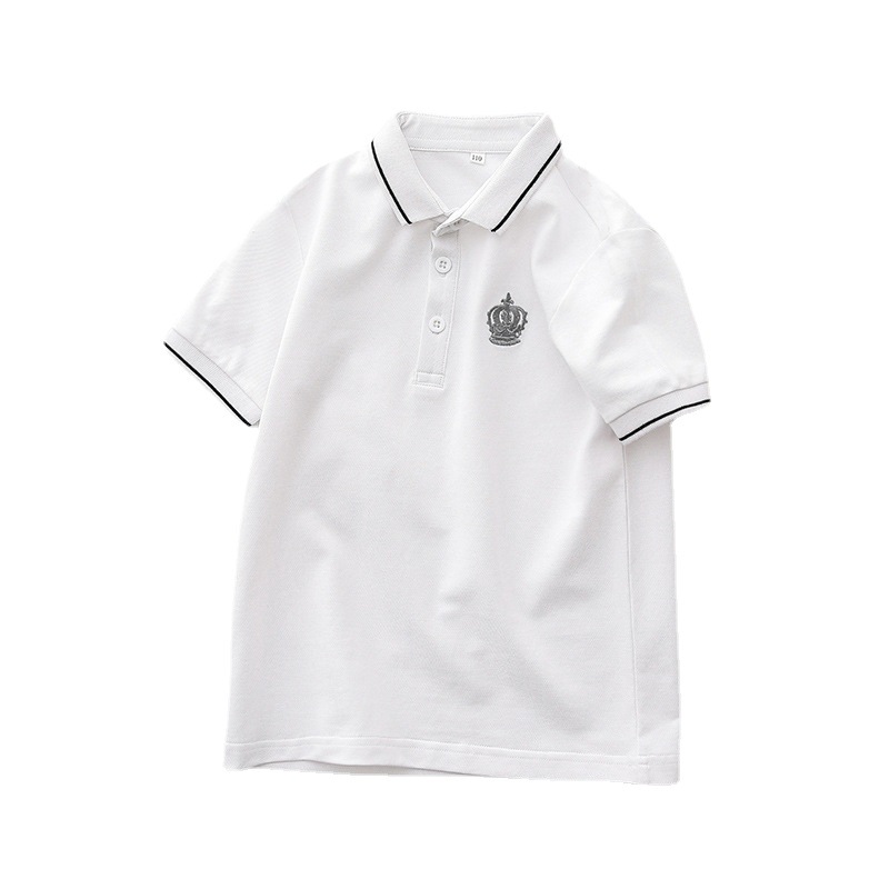 2022 Summer Korean Style New Boys' Short-sleeved Mid-sized Children's Cotton polo Short-sleeved Shirt Children's Lapel Top T-shirt