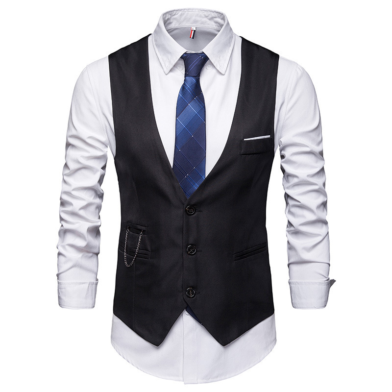 AliExpress Amazon Summer New Men's Solid Color Suit Vest British Slim-fit Large Size Vest