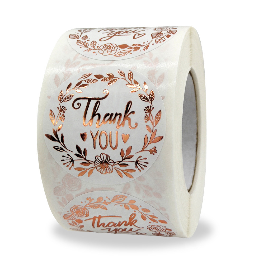 500 3.8cm roll Thank You olive branch Hot rose gold sticker sticker label sticker