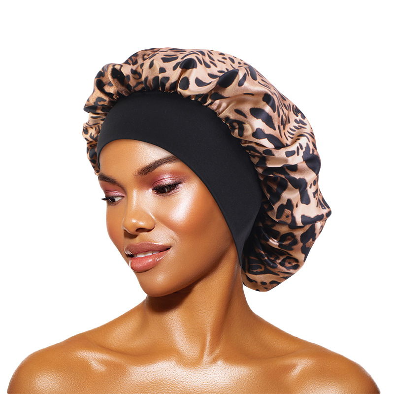 Amazon Hot Sell Source Sade Printed Wide-brimmed Hair Band Nightcap Chemotherapy Hat Hair Loss Cap TJM-301A