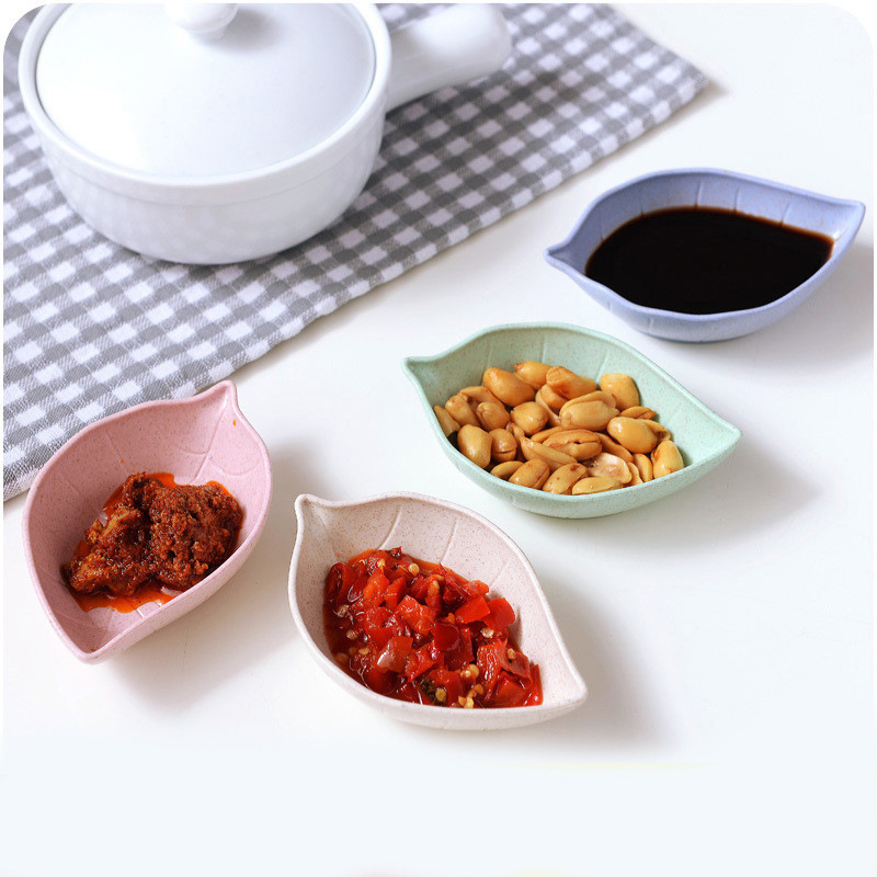 Home wheat straw leaves small plate kitchen multi-use seasoning plate seasoning sauce vinegar plate tableware wholesale