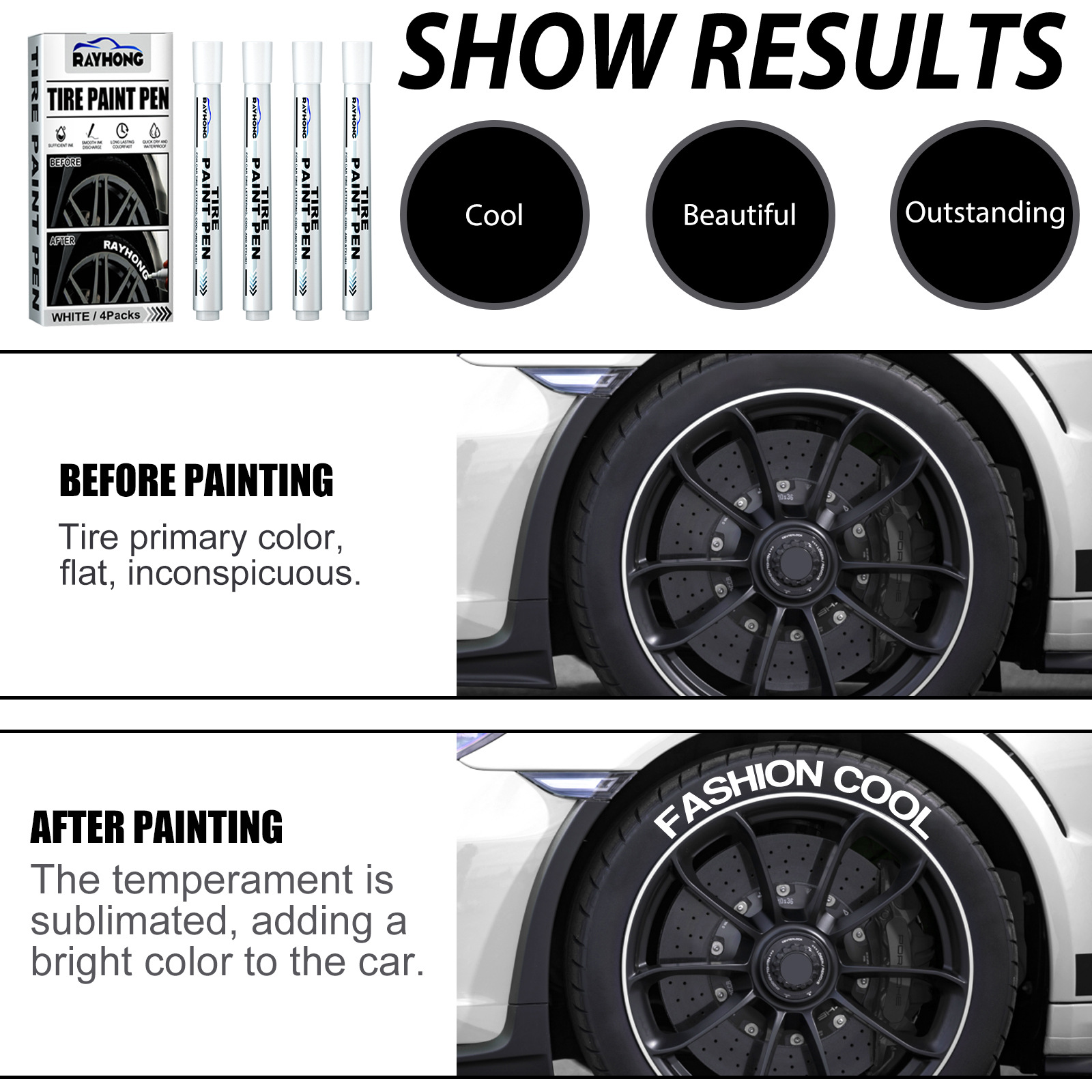 tire paint pen car brush decoration and modification supplies graffiti makeup tire pen color marker pen