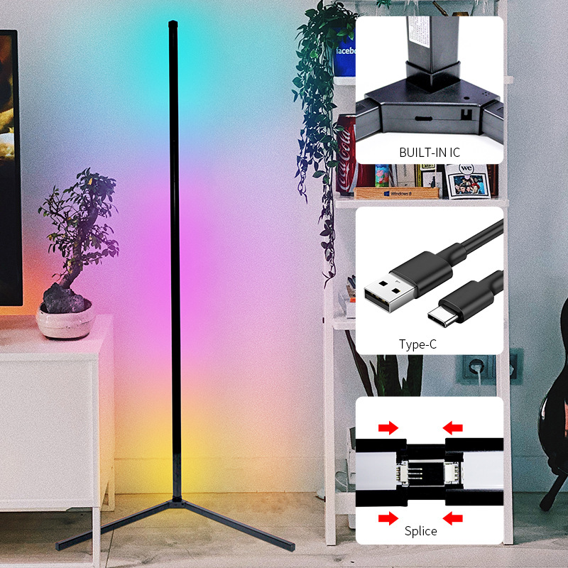 Shenzhen factory corner lamp plug-and-play magic rhythm floor lamp floor lamp Bluetooth APP control