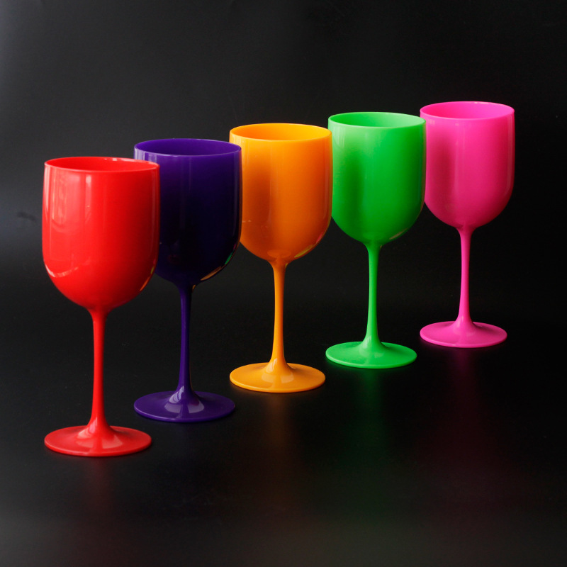 Factory wholesale thickened plastic red wine glass White goblet bar party champagne glass 16oz disposable cup