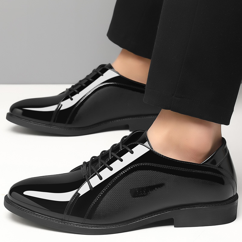 Men's shoes 2023 new spring and autumn British style black casual leather shoes men's business formal wear all-match work fashion shoes