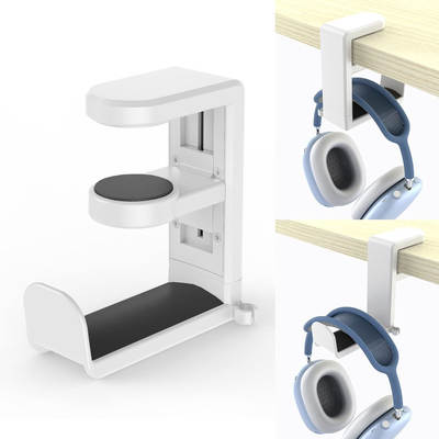 Punch-free desktop design game headset headset hook bracket headset bracket with adjustable rotating arm clamp