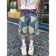 European and American street fashion hip hop men and women couple ins fashion brand ripped Embroidered Tassel High Street Denim shorts