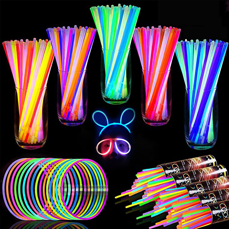 Glow Stick Colorful Nightlight Bracelet Disposable Children's Toy Concert Party Dance Props Silver Stick