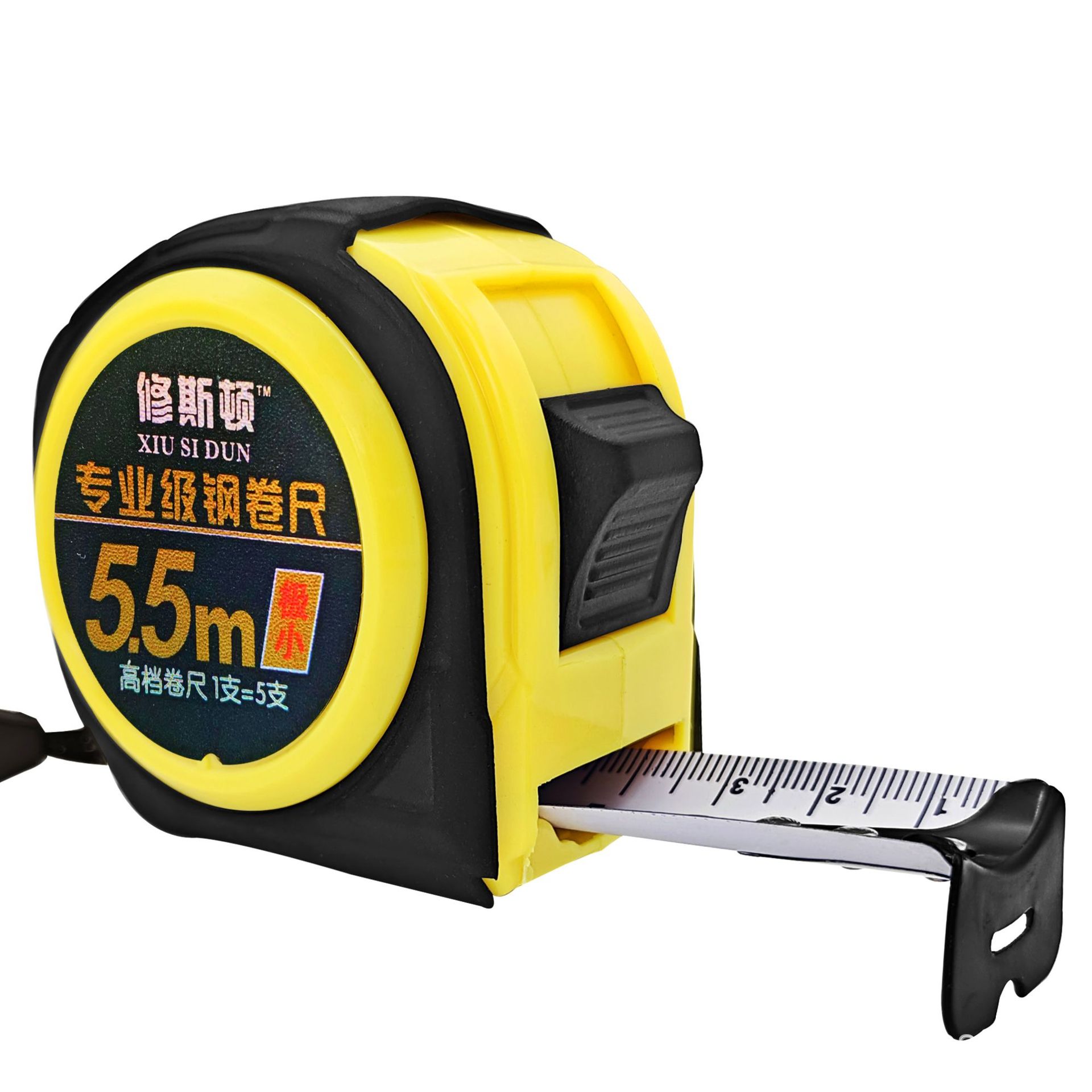 Factory Direct stainless steel tape 5 m self-locking thickened wear-resistant meter ruler box ruler rubber-coated leather cover ruler