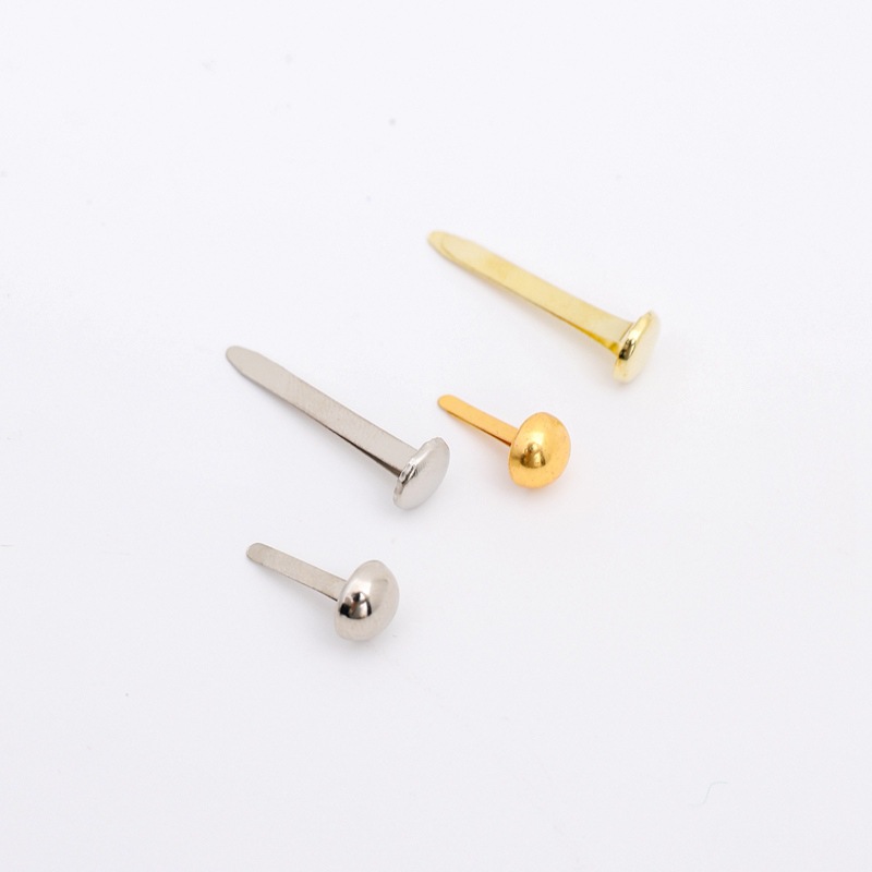 in stock wholesale gold color double foot nails 3mm round flat head kindergarten children diy handmade mini two foot nails