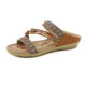 Cross-border foreign trade 2024 rhinestone flowers Bohemian style sandals female ethnic plus size toe flat sandals female