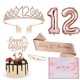 12 Rose Gold Crown Shoulder Strap Gift Box Pin Cake Decoration