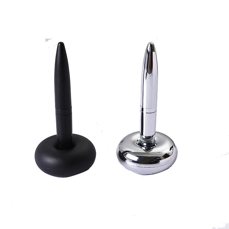 Hot selling desktop advertising gift ballpoint pen printable LOGO magnetic levitation stand pen business office signature pen