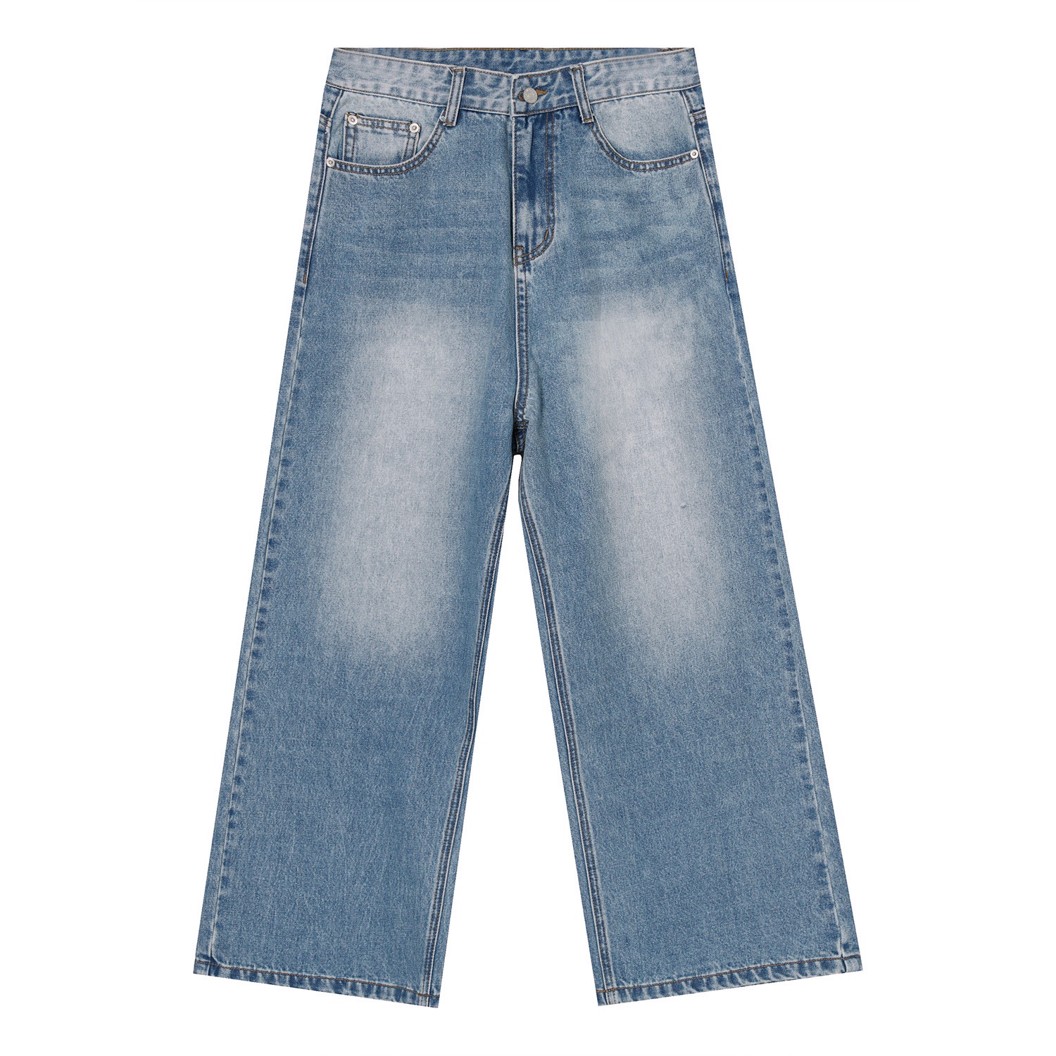 EF JEANS | 2023 new Korean version of loose Joker essential blue straight leg JEANS men's casual