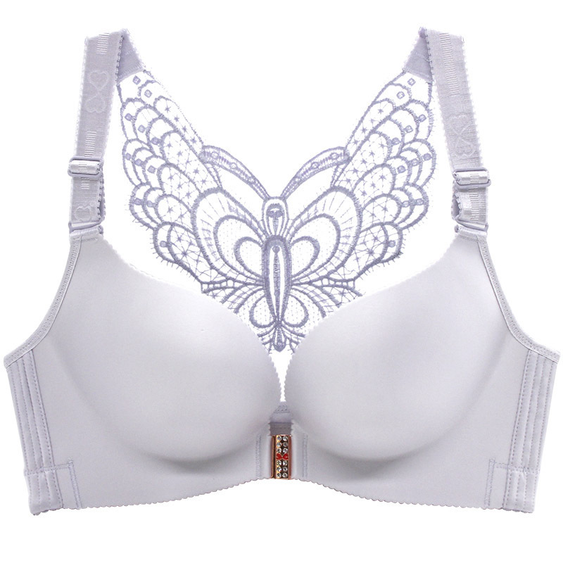 Front buckle wireless plus size bra bra push up adjustable Butterfly beauty back seamless thin sexy underwear for women d