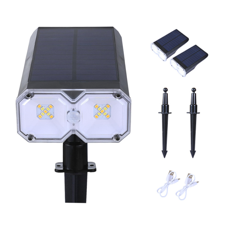 New solar induction ground lamp outdoor lawn lamp landscape garden lamp solar garden waterproof tree shooting lamp