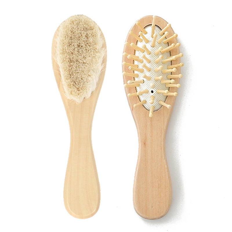 Hemu Wool Baby Wool Brush Set Hair Comb Baby's Comb Soft Massage Scalp Brush Soft Hair Tinea Brush