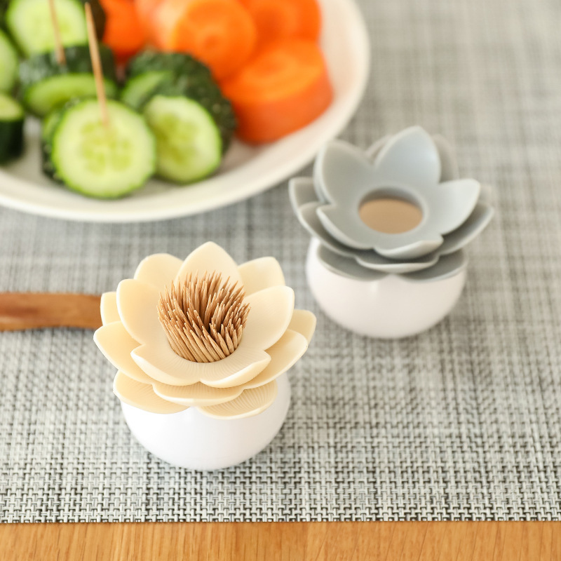 Creative New Lotus Cotton Bracket Household Daily Toothpick Box Cotton Bracket Box Portable Tooth Bamboo Stick Storage Box