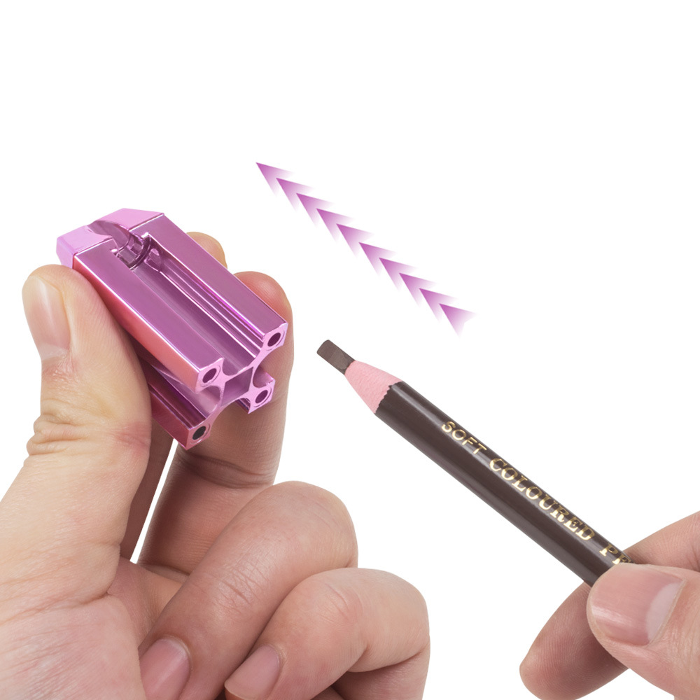 Rose powder pencil sharpener second generation auxiliary tattoo with pull line wooden eyebrow pencil chopping knife cutting pen holder tattoo design eyebrow shape