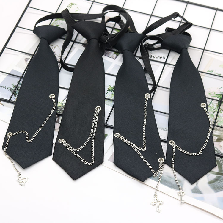 Plankton Handsome Original Love Butterfly Chain Free Black Tie Women's Ins Matching College Style JK Uniform Shirt Trendy