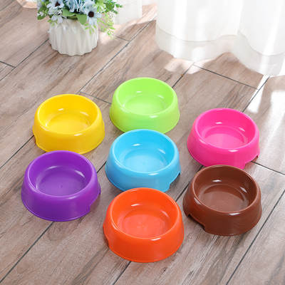 Promotional Candy Color Small Plastic Pet Single Bowl Cat Bowl Dog Eatware Single Bowl Pet Supplies Available Colors