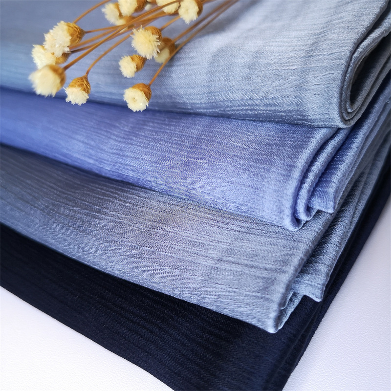 2023 new natural wrinkled monochrome long scarf wind crepe scarf scarf a generation of WJA14