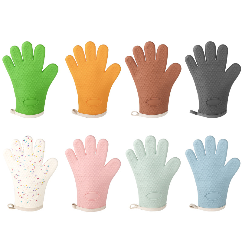 Microwave oven silicone anti-scalding gloves baking oven special heat insulation gloves wholesale thick high temperature kitchen household