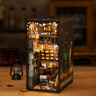 cutebee magic pharmacist diy wooden 3d hand-assembled book stand model building toys for birthday