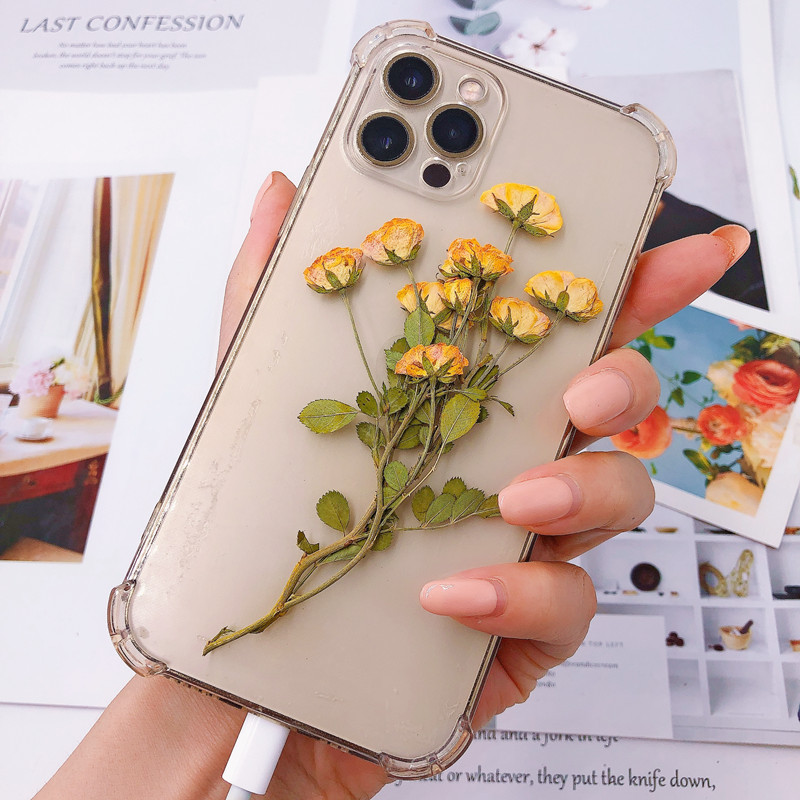 Rose Multi-head Small Rose Dried Flower Embossed Plant Specimen Gel Dropping Mobile Phone Case Candle Photo Frame Decoration Handmade Material