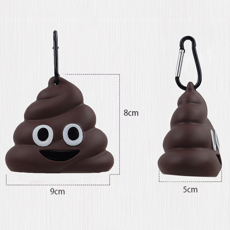 Pet garbage bag dispenser poop-shaped poop bag dispenser PE material shit cleaner pet supplies