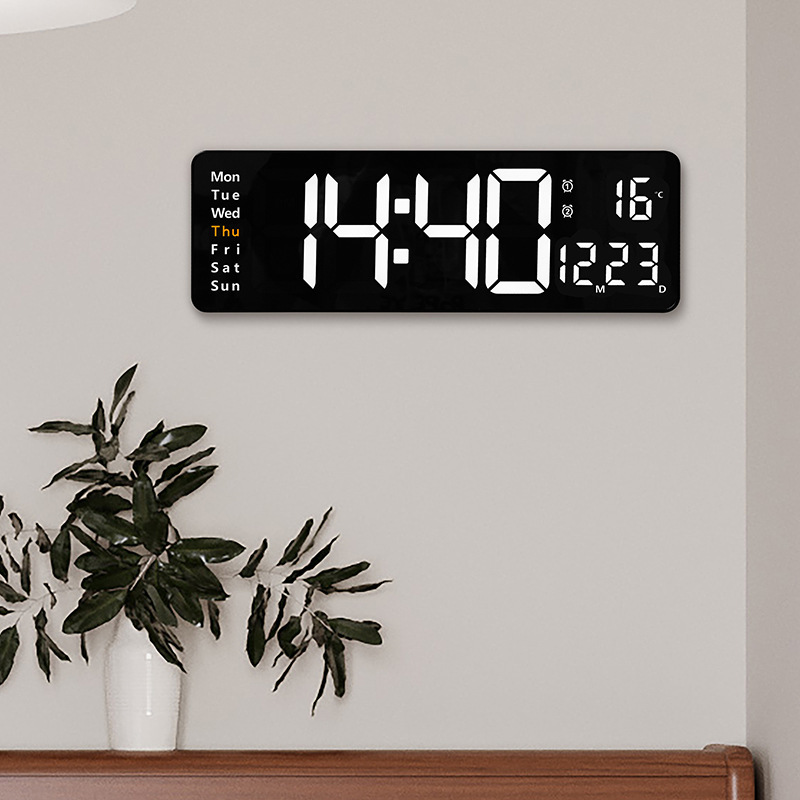 16 inch large screen function display clock Nordic digital clock simple living room wall clock led wall clock 6626