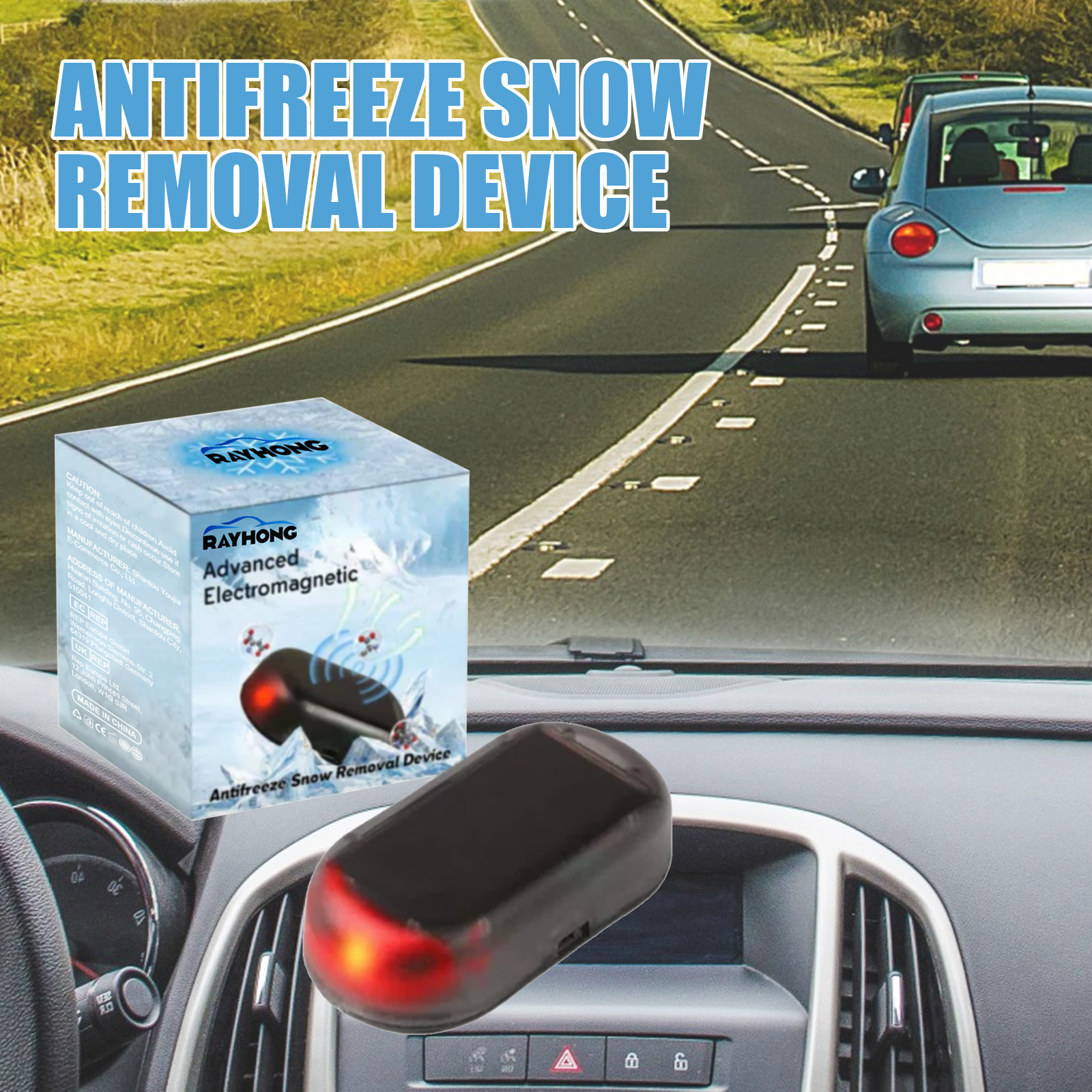 Interference with anti-freeze device Car window glass winter snow and ice cover interference with anti-freeze and snow device_voghion.com