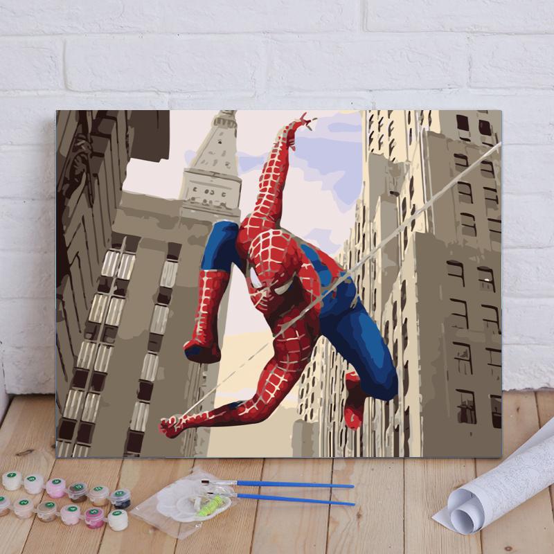 DIY digital oil painting Marvel series FBA batch Shopify cross-border foreign trade wholesale Spider-Man Captain America