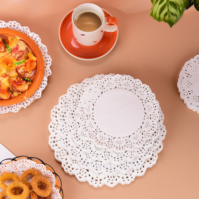 Kitchen Fried Food Flower Base Paper Oil Absorbing Paper Baking Paper Cake Lace Paper Pizza Snack Pad Paper Pad Tray Paper