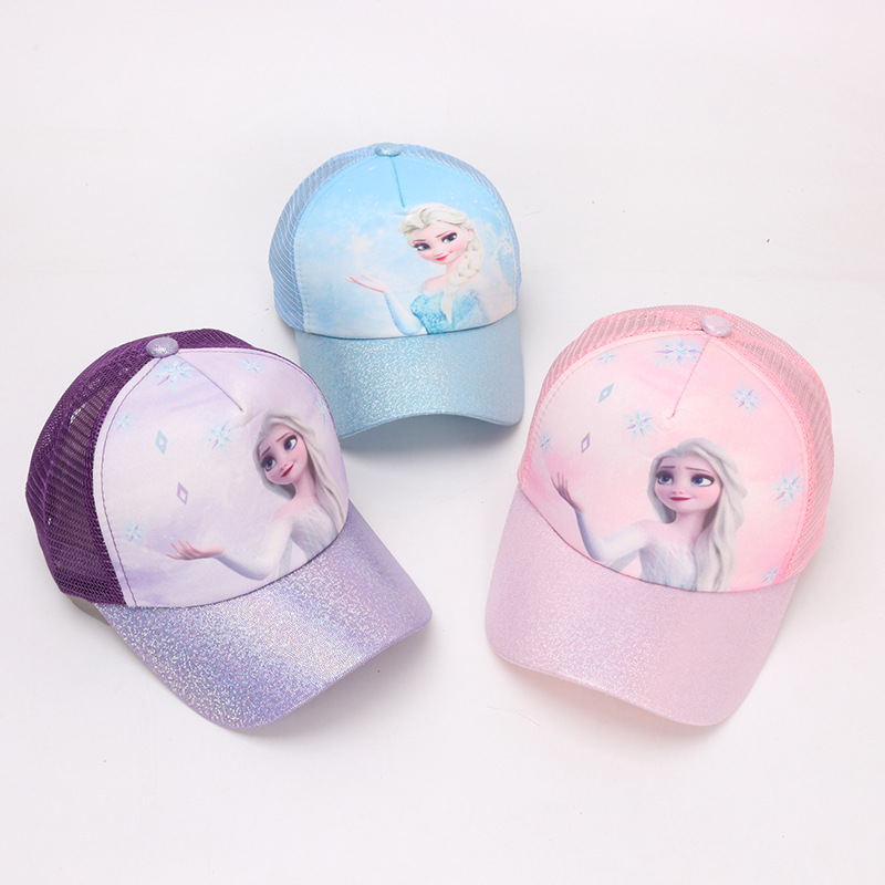 Foreign trade princess net cap wholesale cute cartoon sunscreen baseball cap girls sun cap Korean G411