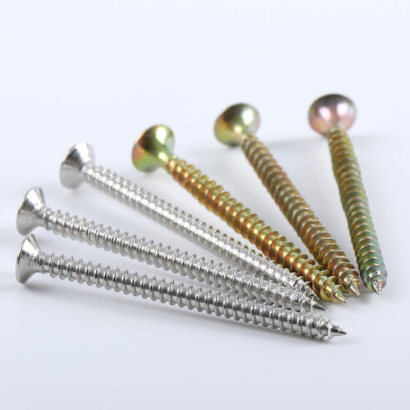 High strength self tapping screw color zinc fiberboard nail stainless steel screw M4M5 countersunk head wood screw wall panel dry wall nail