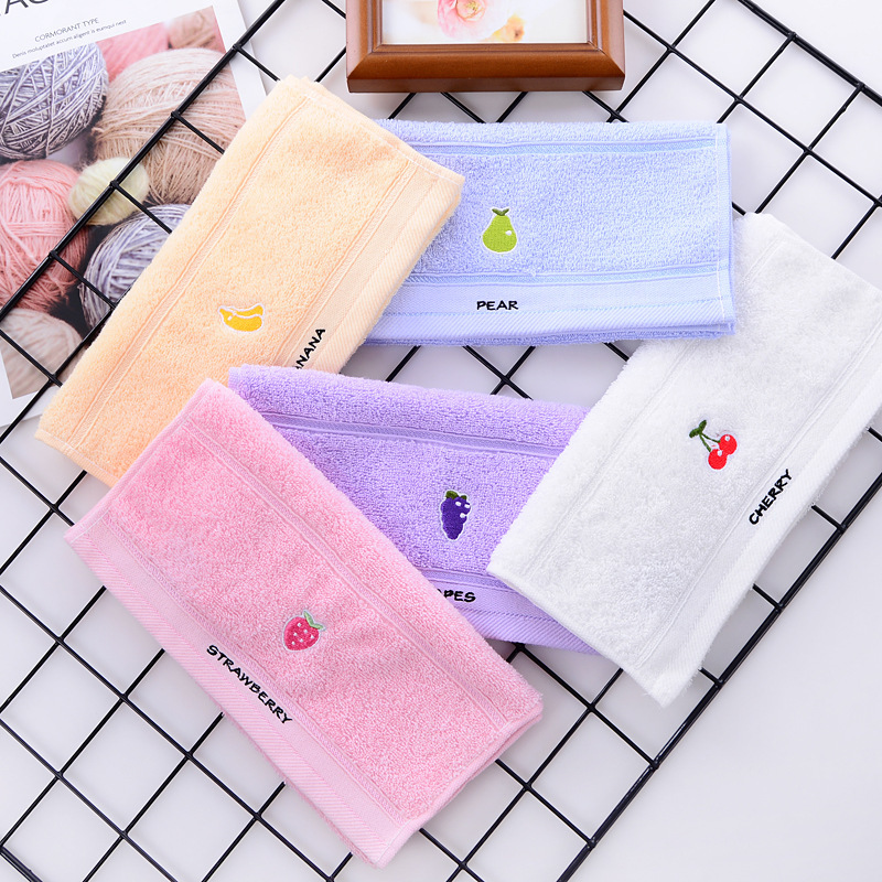 Jielia towel cotton children's towel cartoon fruit cute absorbent face towel can be set gift box manufacturers wholesale