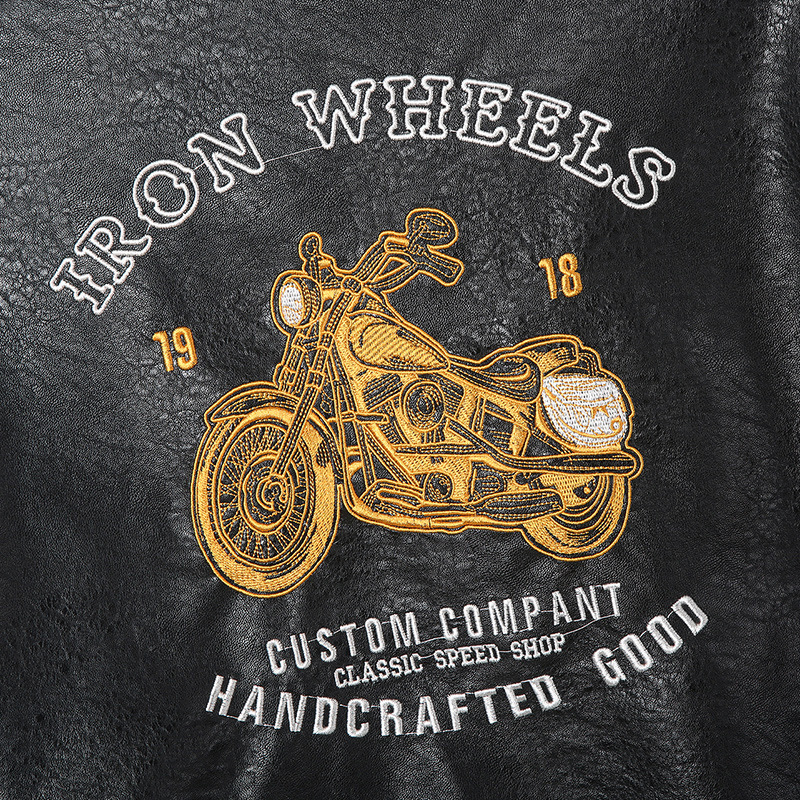 Cross-border foreign trade explosions Spring and Autumn new V-neck men's motorcycle leather washed PU leather jacket trendy men's leather manufacturers