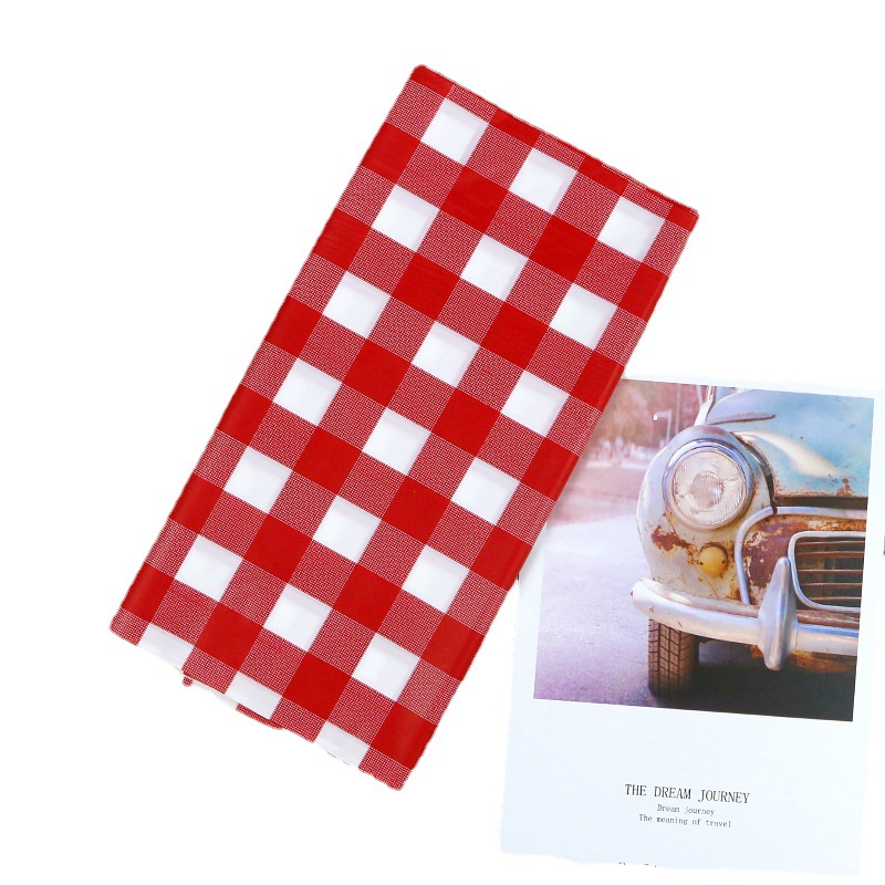 Disposable peva plastic tablecloth thickened waterproof oil-proof red and white plaid outdoor picnic ins Wind tablecloth wholesale