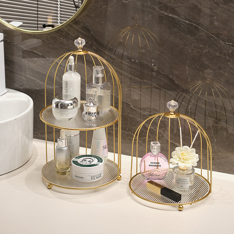 European-style bathroom bathroom bird cage storage rack wash table top cosmetics perfume Iron good stuff sharing