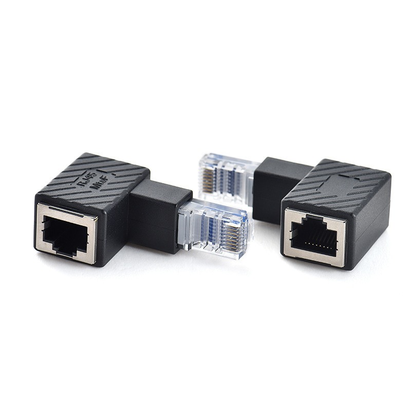 Elbow RJ45 male-to-female network cable 90 degree adapter rj45 network cable male-to-female network signal extension Crystal Head