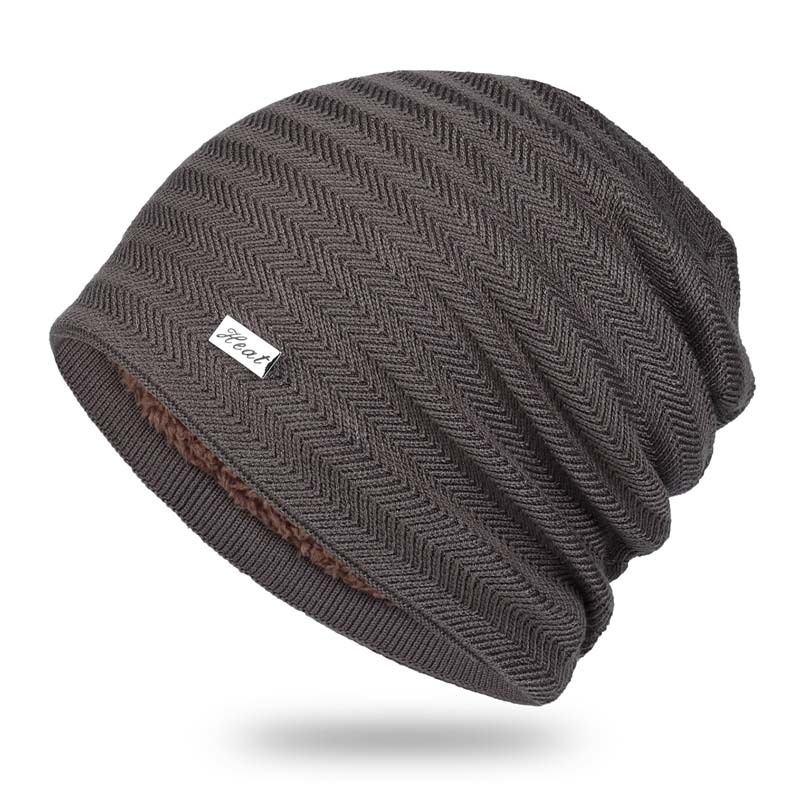 Autumn and winter hat men's knitted hat fleece-lined wool hat warm pile hat women's bag head hat outdoor pullover hat skiing