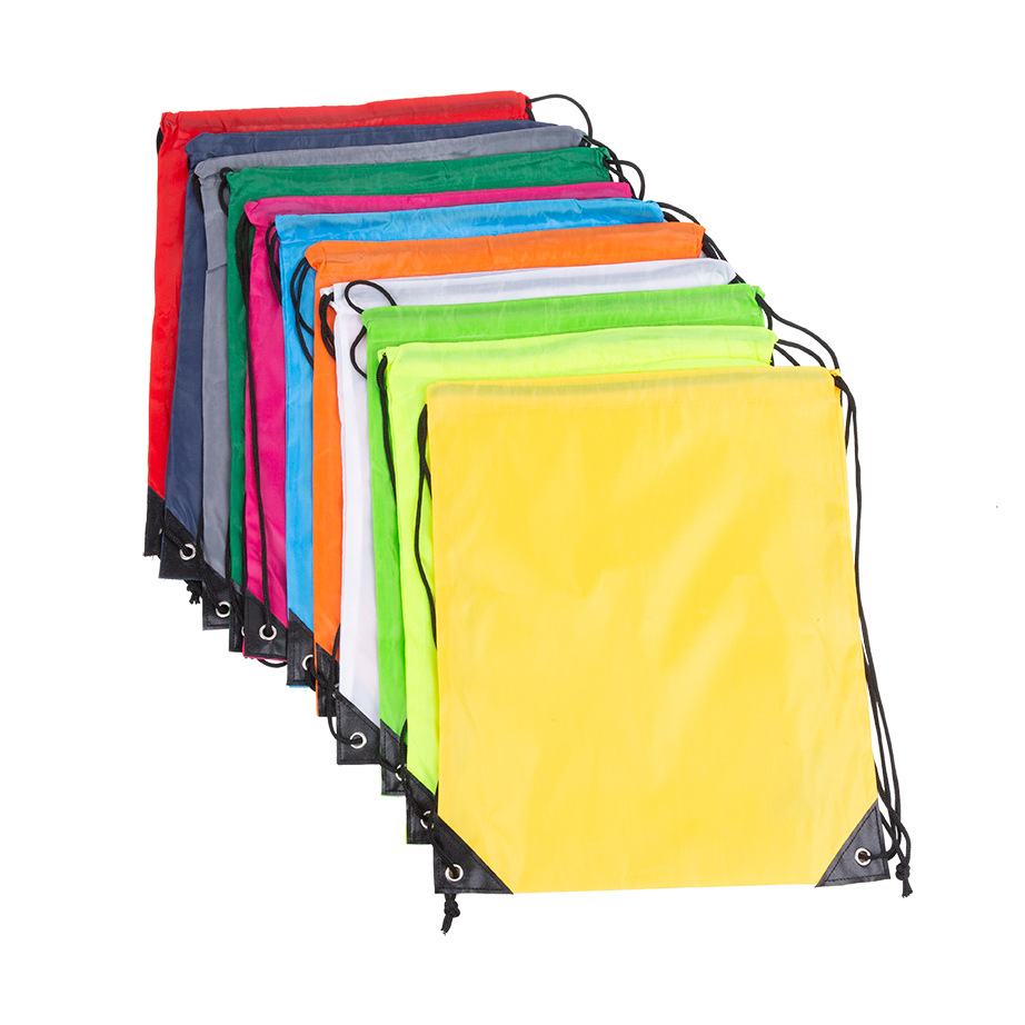 In stock polyester drawstring bag wholesale drawstring storage shoe bag travel dust bag blank waterproof drawstring backpack